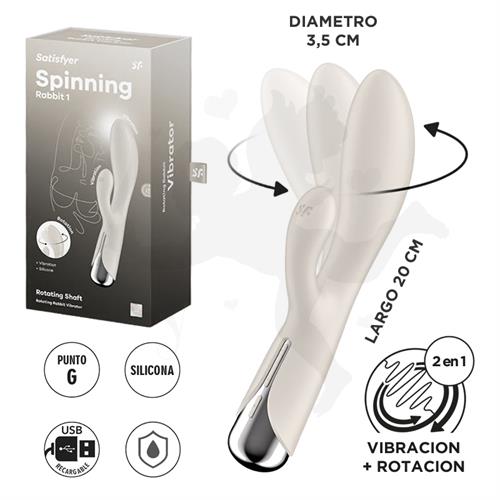 Spinning Rabbit 1 beige Estimulador de punto G con vibracion para el clitoris